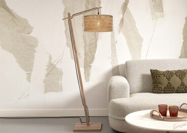 Lampadaire en bambou naturel ou noir 3 tailles - java par... 2