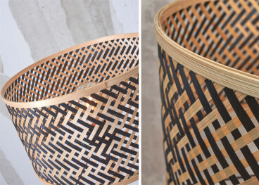 Lampe a poser en bambou naturel/noir - java par good&mojo 2