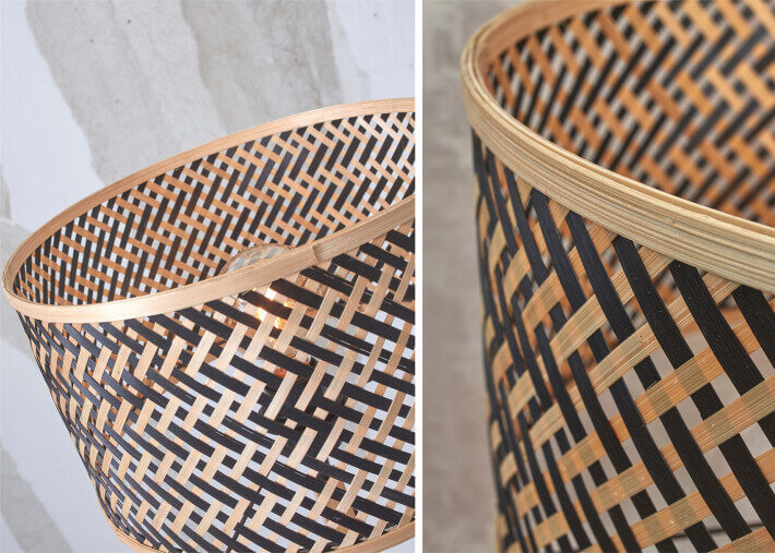 Lampe a poser en bambou naturel/noir - java par...