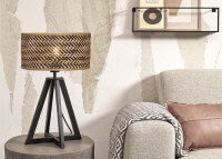 Lampe a poser en bambou naturel/noir - java par good&mojo