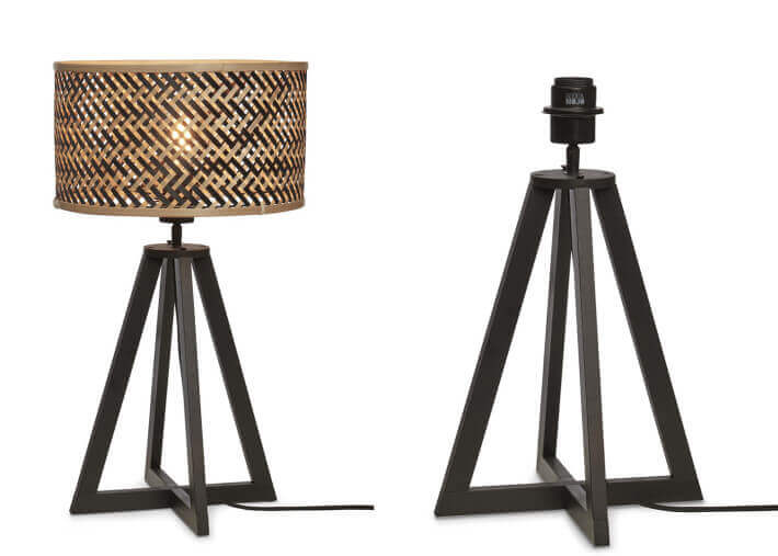 Lampe a poser en bambou naturel/noir - java par...