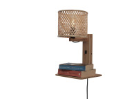 Applique murale chevet avec etagere en bambou - java par good&mojo