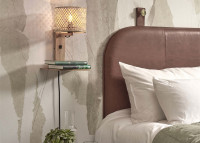 Applique murale chevet avec etagere en bambou - java par good&mojo