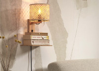 Applique murale chevet avec etagere en bambou - java par good&mojo