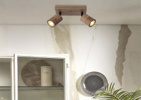 Applique double inclinable en bambou naturel ou noir Java - good&mojo