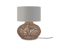 Lampe en rotin et abat-jour lin 8 coloris - kalatahari par good&mojo