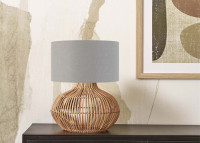 Lampe en rotin et abat-jour lin 8 coloris - kalatahari par good&mojo