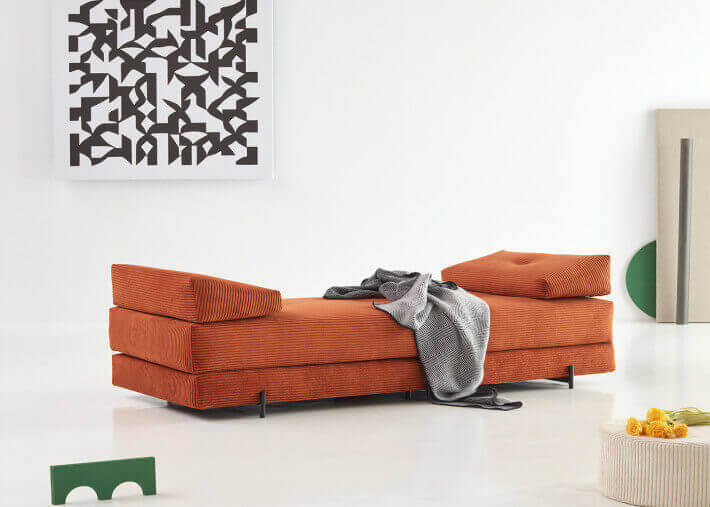 Canapé méridienne orange burnt Innovation Living
