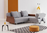 Canapé design avec accoudoirs en noyer Long Horn - Innovation Living