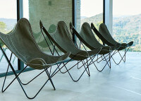 Fauteuil design AA by Airborne en lin ficelle ou vert anglais