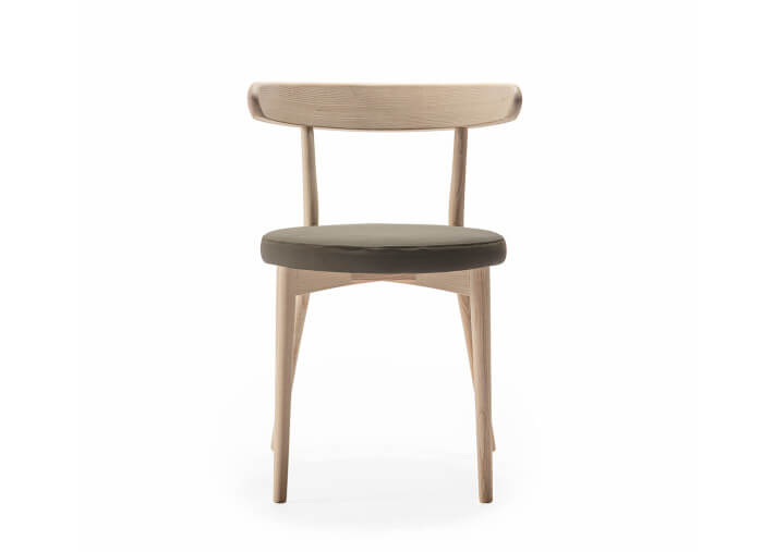 Chaise de table en frêne et assise tissu ou...