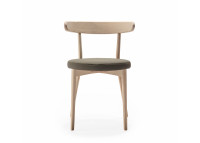 Chaise de table en frêne et assise tissu ou cuir - Bio par Livoni