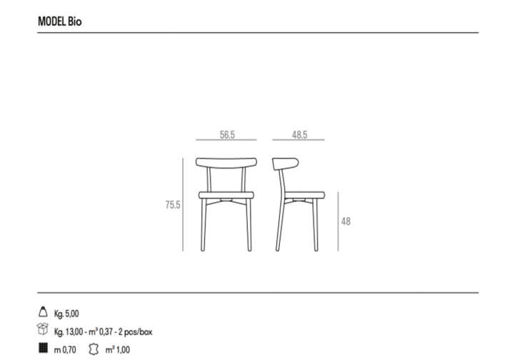 Chaise de table en frêne et assise tissu ou...