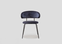 Chaise en metal noir et assise en tissu ou cuir - birba par livoni