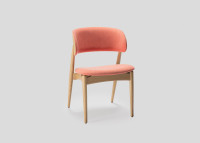 Chaise moderne et tendance en frene et tissu ou cuir - duna par livoni
