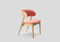 Chaise moderne et tendance en frene et tissu ou cuir - duna par livoni