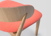Chaise moderne et tendance en frene et tissu ou cuir - duna par livoni
