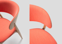 Chaise moderne et tendance en frene et tissu ou cuir - duna par livoni