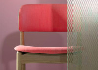Chaise moderne et tendance en frene et tissu ou cuir - duna par livoni