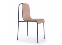 Chaise originale en metal et contreplaque de frene - mue par livoni