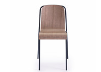 Chaise originale en metal et contreplaque de frene - mue par livoni