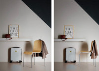Chaise originale en metal et contreplaque de frene - mue par livoni
