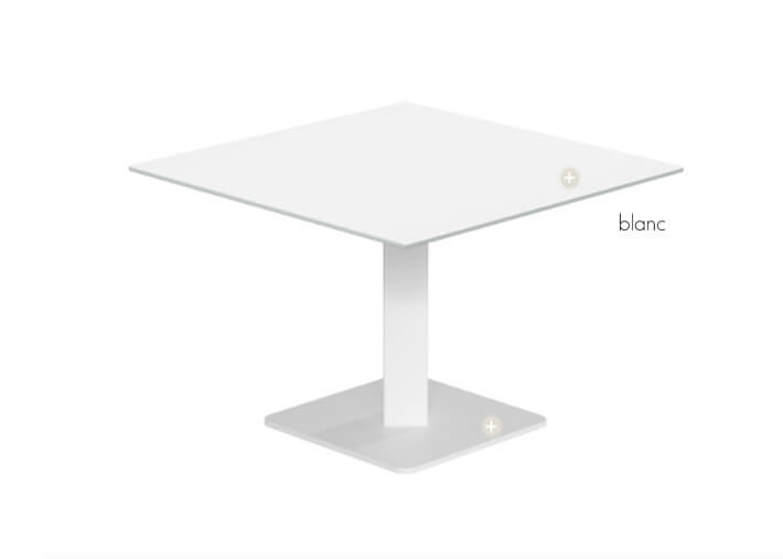 Table basse ronde ou carree en verre et acier -...