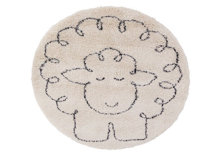 Tapis rond enfant motif mouton - d 120 - petit...