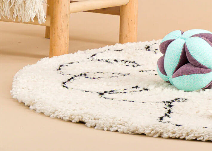 Tapis rond enfant motif mouton - d 120 - petit...