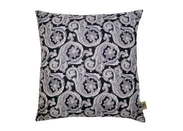 Coussin Orient en soie noir blanc Franz Barth