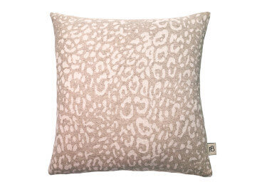Coussin Sahara en cachemire motif léopard beige Franz Barth