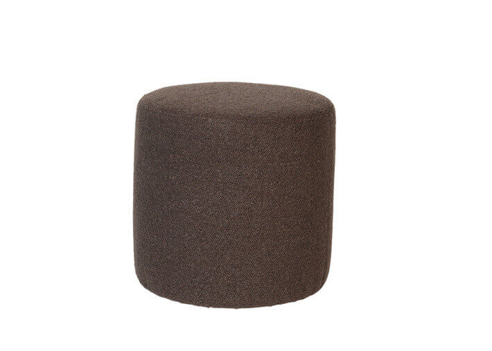 Pouf rond confortable en tissu taupe 2 hauteurs...