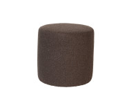 Pouf rond confortable en tissu taupe 2 hauteurs - ernest - maison yak