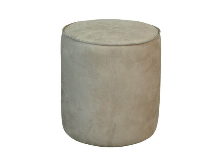 Pouf design en nubuck beige ou cognac - d 40 -...