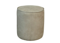 Pouf design en nubuck beige ou cognac - d 40 - ernest par maison yak