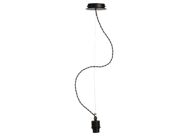 Suspension en metal noir reglable pour 1 abat-jour -...