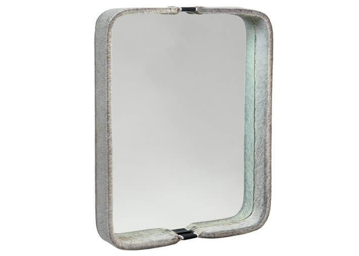 Miroir en peau de vache gris rond ou rectangle...