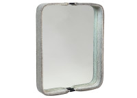 Miroir en peau de vache gris rond ou rectangle - tiffany - maison yak
