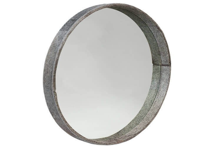 Miroir rond en peau de vache 2 coloris 2...