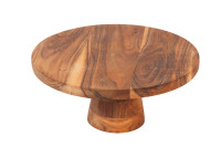 Plat haut sur pied en bois d'acacia naturel - dzomo par maison yak
