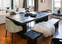 Table a manger esprit ferme en vieux bois - ferme par maison yak