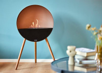 Cheminée mobile au design d'exception en métal moka - eye par le feu