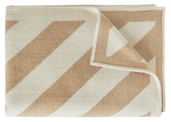 Plaid cachemire et laine Pontresina beige ou...