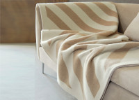 Plaid cachemire et laine Pontresina beige ou noir – Franz Barth