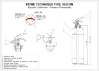Extincteur design vache qui rit rouge - par fire design