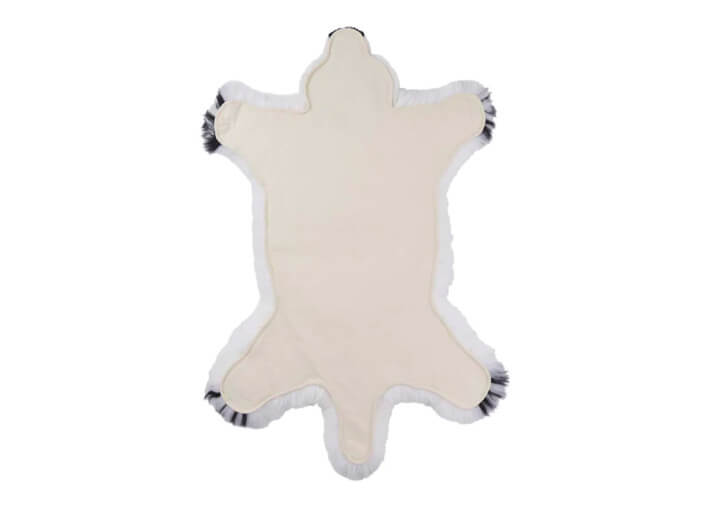 Tapis ours polaire blanc en fourrure de mouton...