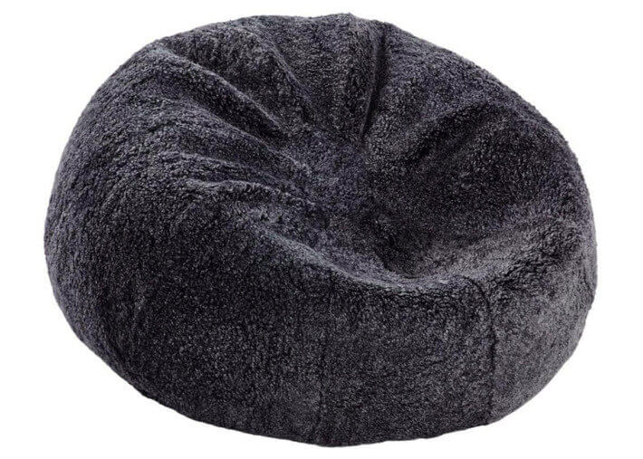 Pouf geant rond en peau de mouton 8 coloris -...