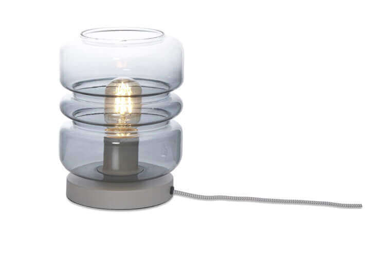Lampe a poser en verre gris ou ambre - verona...