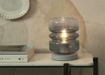Lampe a poser en verre gris ou ambre - verona par its...