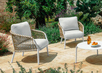 Ensemble de jardin : 1 canape 2 fauteuils 1 table - Abel par Talenti